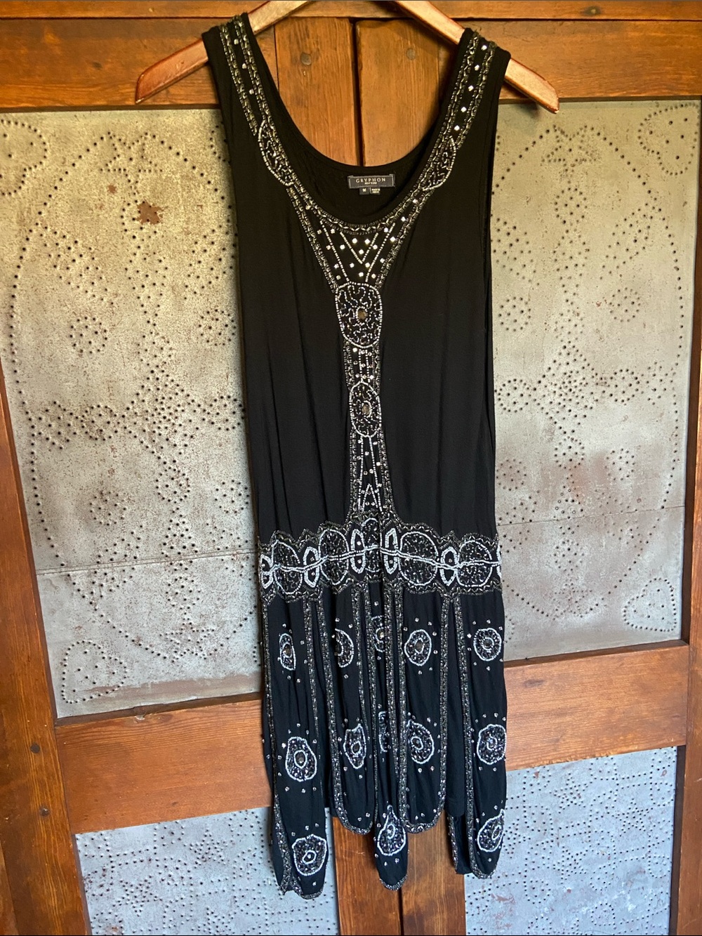Gryphon New York Beaded Flapper Dress Size M